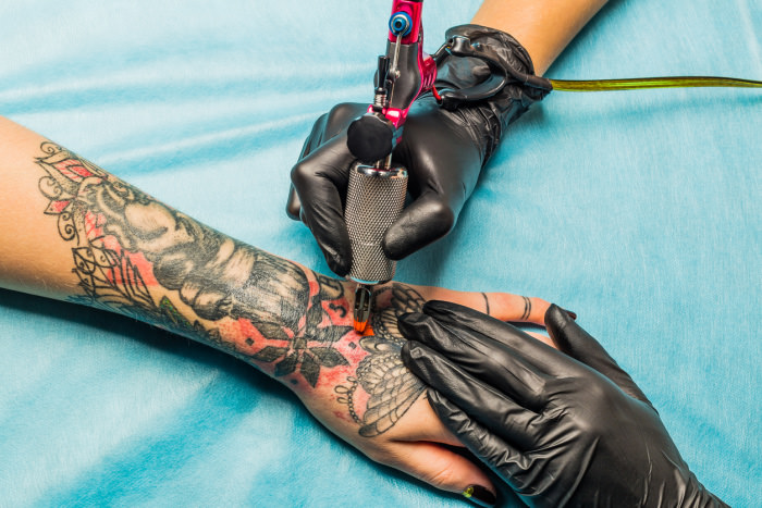Tattoo in progress