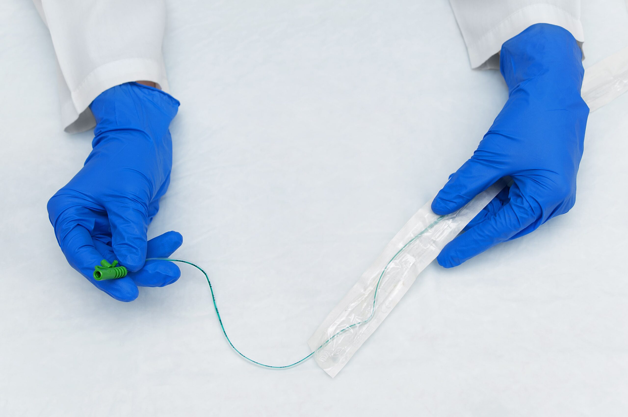 holding a catheter